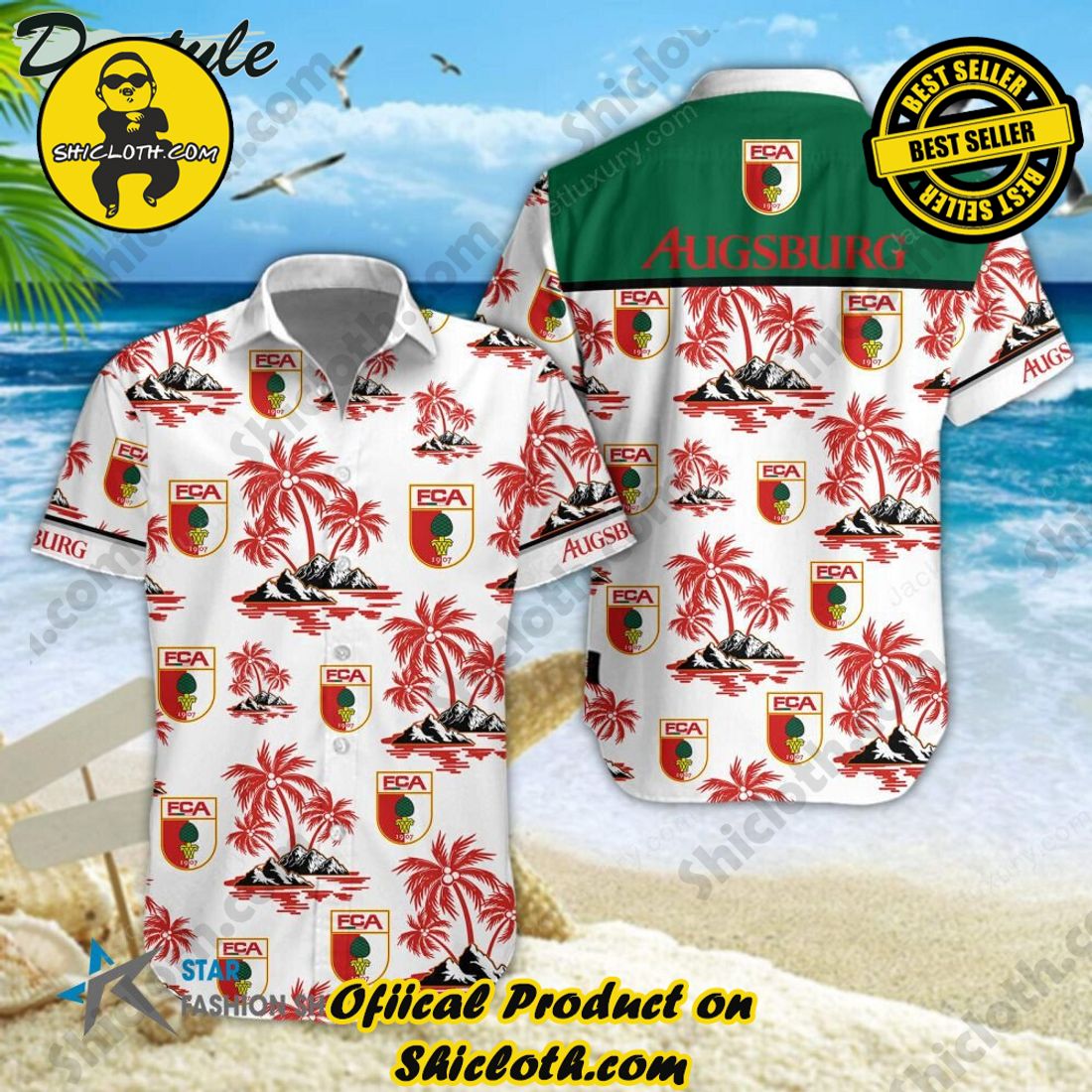 TOP TRENDING OFFCIAL Hawaiian Shirt And Short in Shicloth 8 FC Augsburg DFL Palm Tree Hawaiian Shirt And Short