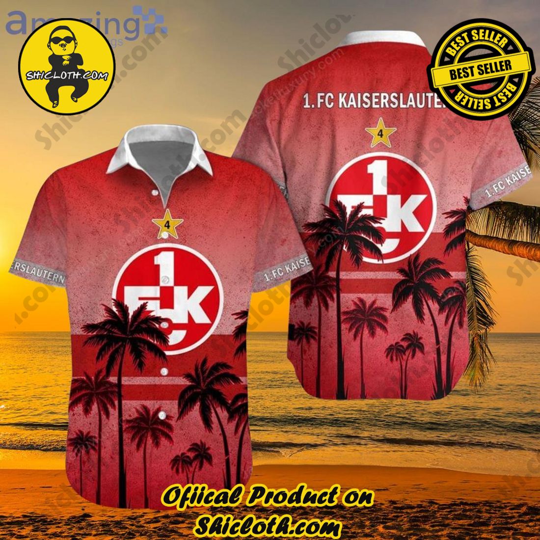TOP TRENDING OFFCIAL Hawaiian Shirt And Short in Shicloth 12 FC Kaiserslautern DFL Palm Tree Hawaiian Shirt And Short