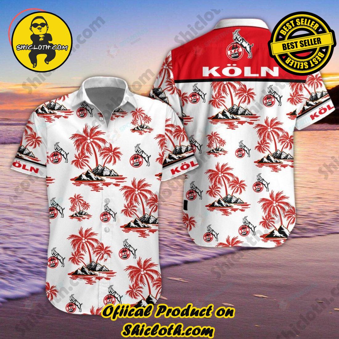 TOP TRENDING OFFCIAL Hawaiian Shirt And Short in Shicloth 13 FC Koln DFL Palm Tree Hawaiian Shirt And Short
