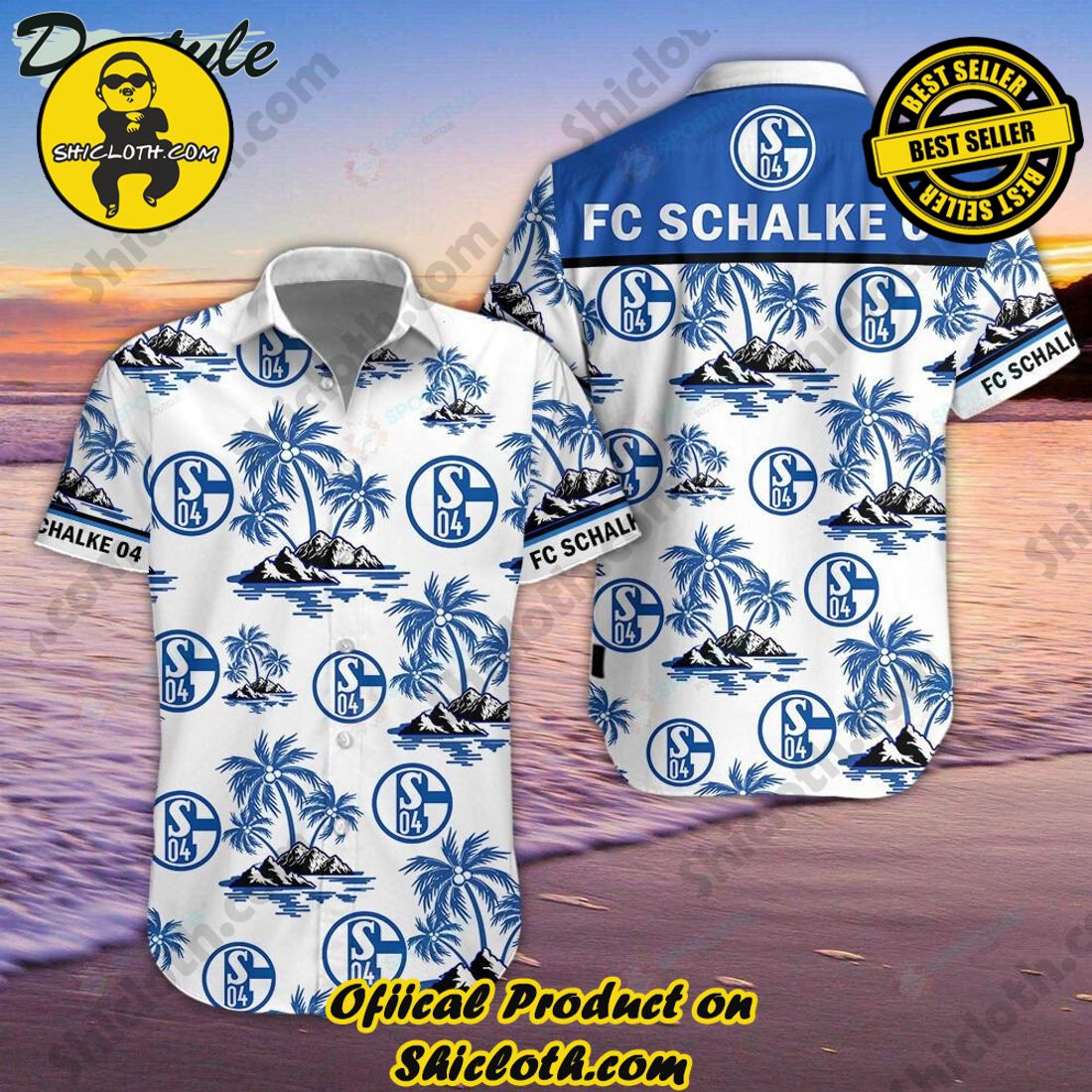 TOP TRENDING OFFCIAL Hawaiian Shirt And Short in Shicloth 16 FC Schalke 04 DFL Palm Tree Hawaiian Shirt And Short