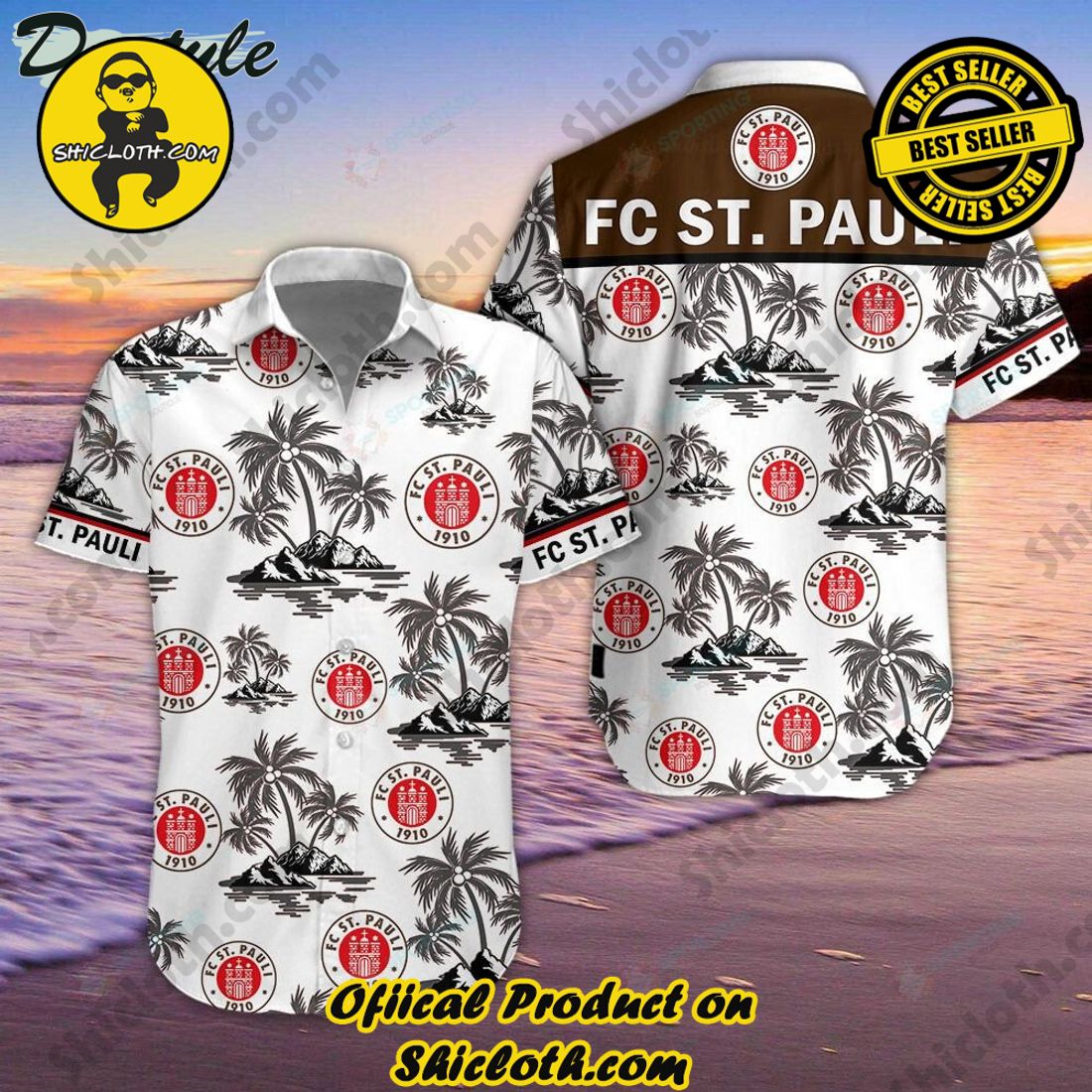 TOP TRENDING OFFCIAL Hawaiian Shirt And Short in Shicloth 17 FC St. Pauli DFL Palm Tree Hawaiian Shirt And Short