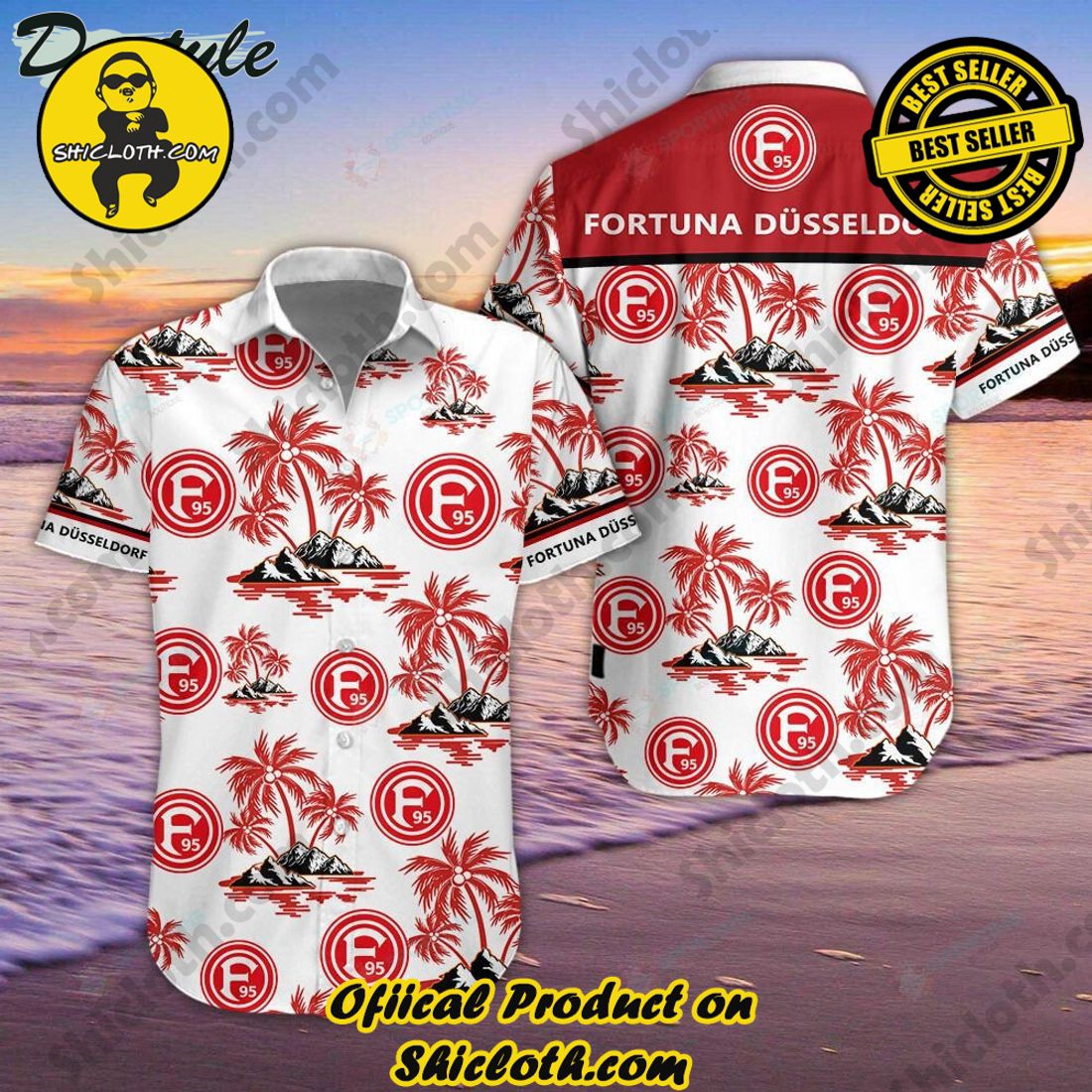 TOP TRENDING OFFCIAL Hawaiian Shirt And Short in Shicloth 19 Fortuna Dusseldorf DFL Palm Tree Hawaiian Shirt And Short