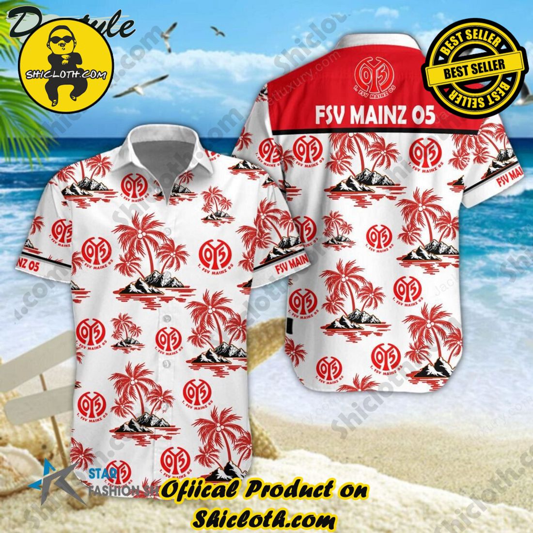 TOP TRENDING OFFCIAL Hawaiian Shirt And Short in Shicloth 20 FSV Mainz 05 DFL Palm Tree Hawaiian Shirt And Short