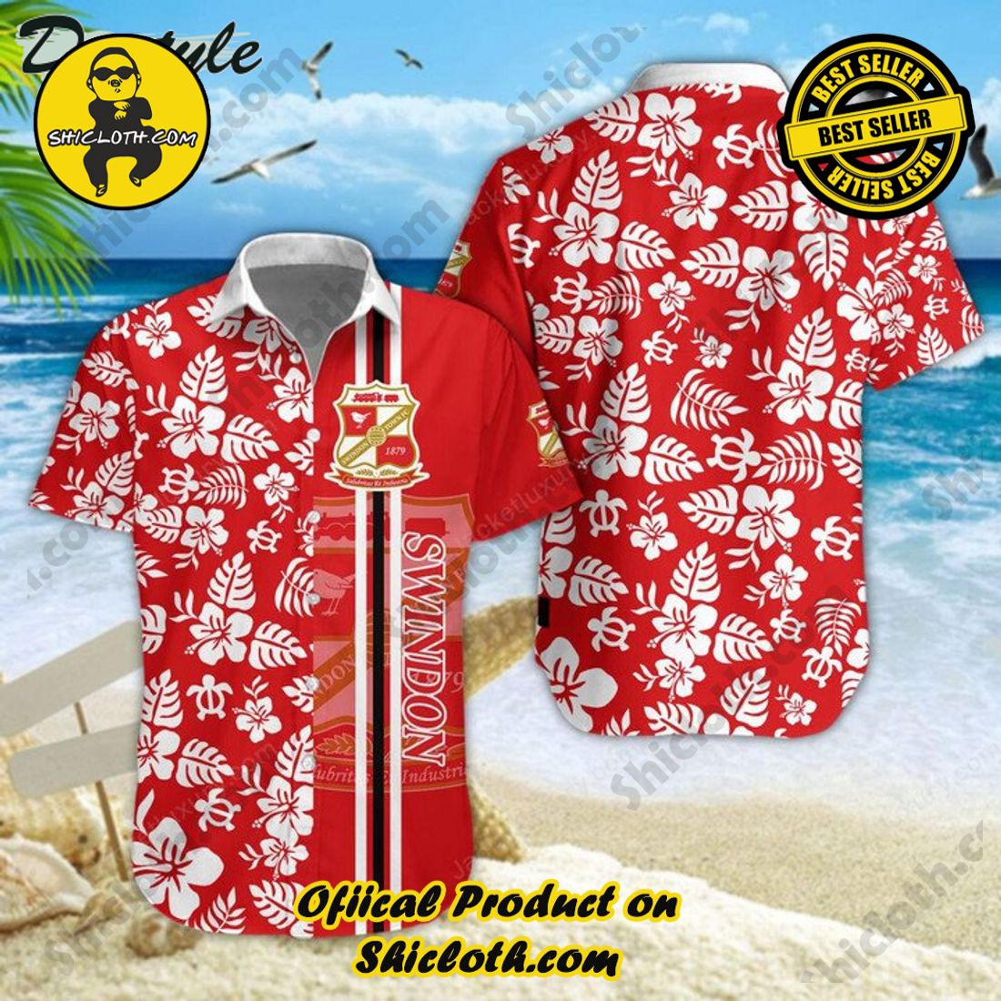 NEW COLLECTION OFFCIAL Hawaiian Shirt And Short in Shicloth 3 Swindon Town FC EPL Hawaiian Shirt And Short