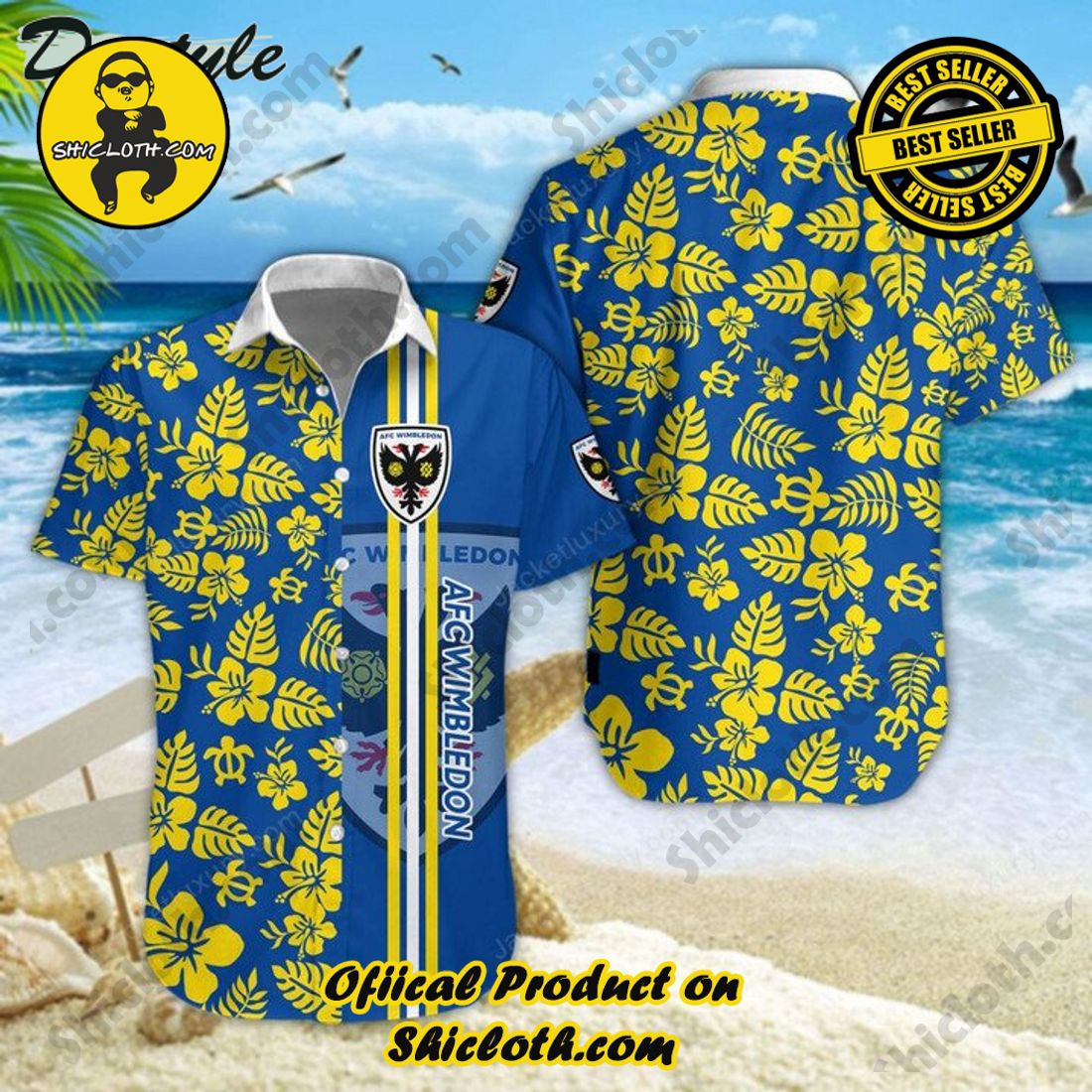 NEW COLLECTION OFFCIAL Hawaiian Shirt And Short in Shicloth 9 Wimbledon FC EPL Hawaiian Shirt And Short