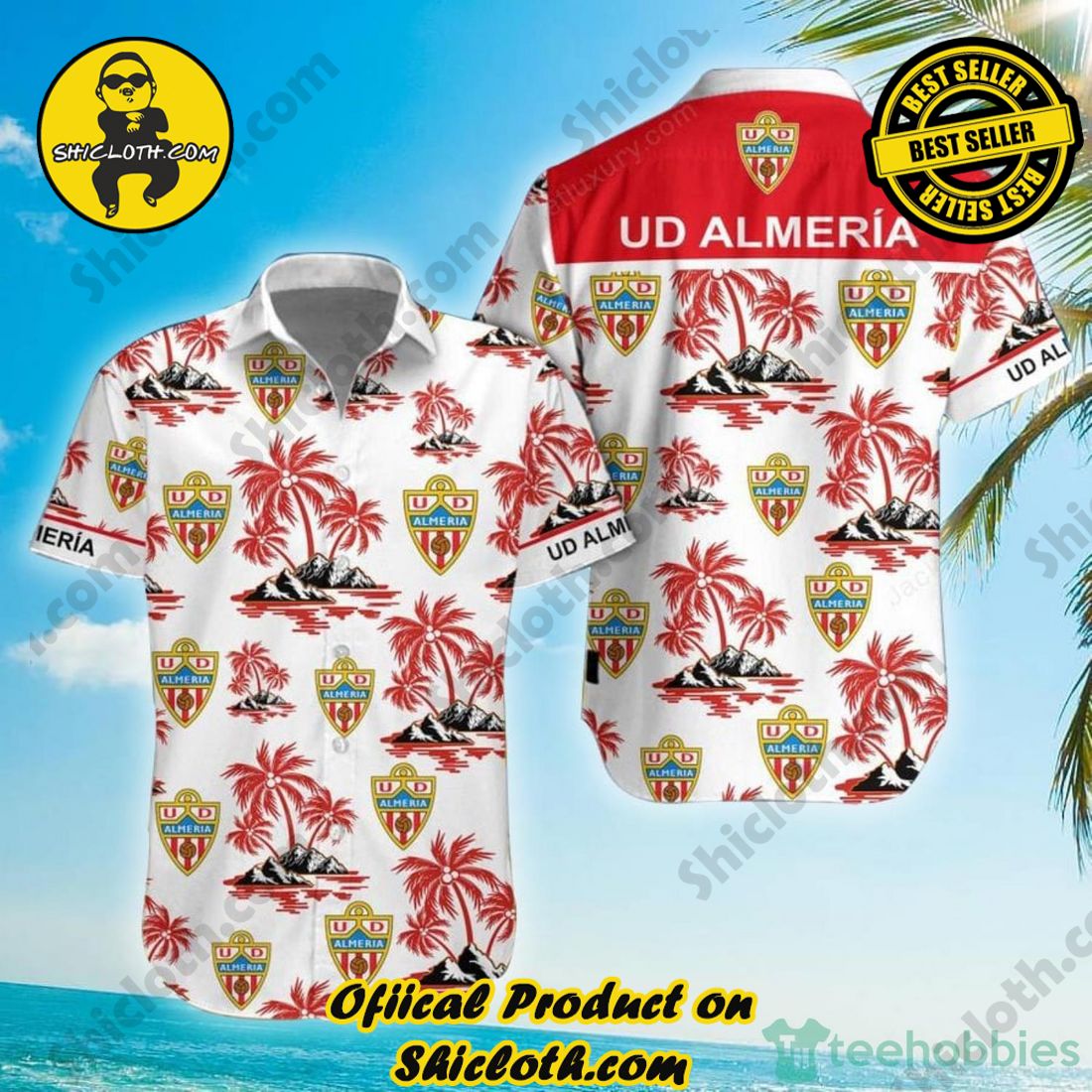 UD Almeria Laliga Palm Tree Hawaiian Shirt And Short