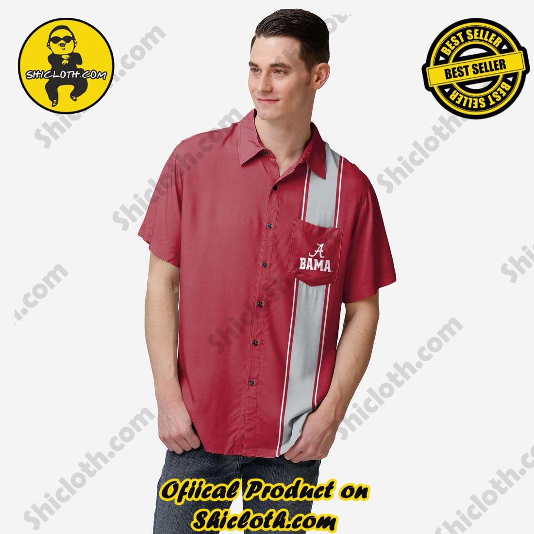 Top Trending Hawaiian Shirt And Short in Shicloth !!! 3 Alabama Crimson Tide Bowling Stripe Button Up Shirt