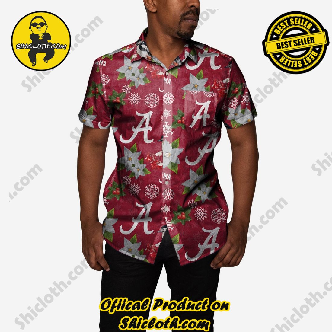 Top Trending Hawaiian Shirt And Short in Shicloth !!! 13 Alabama Crimson Tide Mistletoe Button Up Shirt
