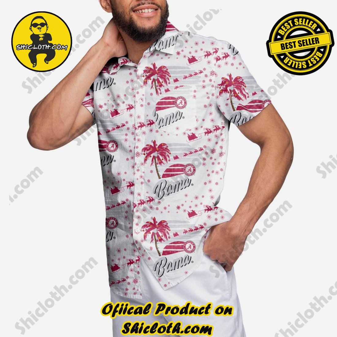 Top Trending Hawaiian Shirt And Short in Shicloth !!! 17 Alabama Crimson Tide Winter Tropical Button Up Shirt