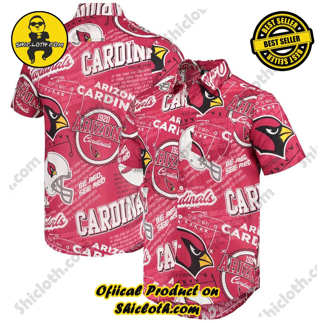 Arizona Cardinals Cardinal Thematic Button-Up Hawaiian Shirt