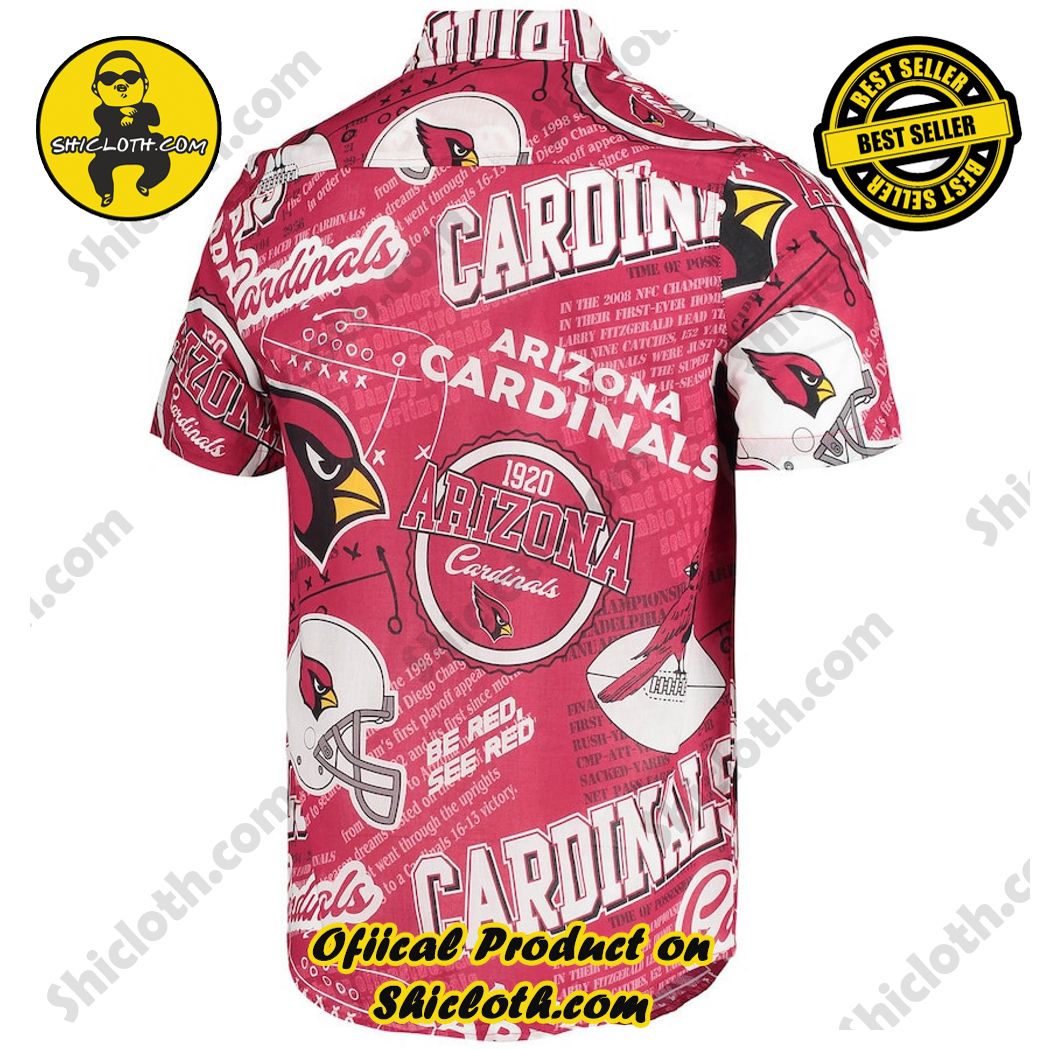 Arizona Cardinals Cardinal Thematic Button-Up Hawaiian Shirt 3 Arizona Cardinals Cardinal Thematic Button-Up Hawaiian Shirt - Image 3