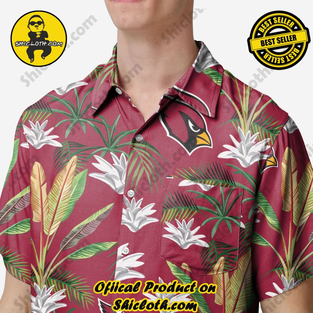 Arizona Cardinals Victory Vacay Button Up Shirt 3 Arizona Cardinals Victory Vacay Button Up Shirt - Image 3