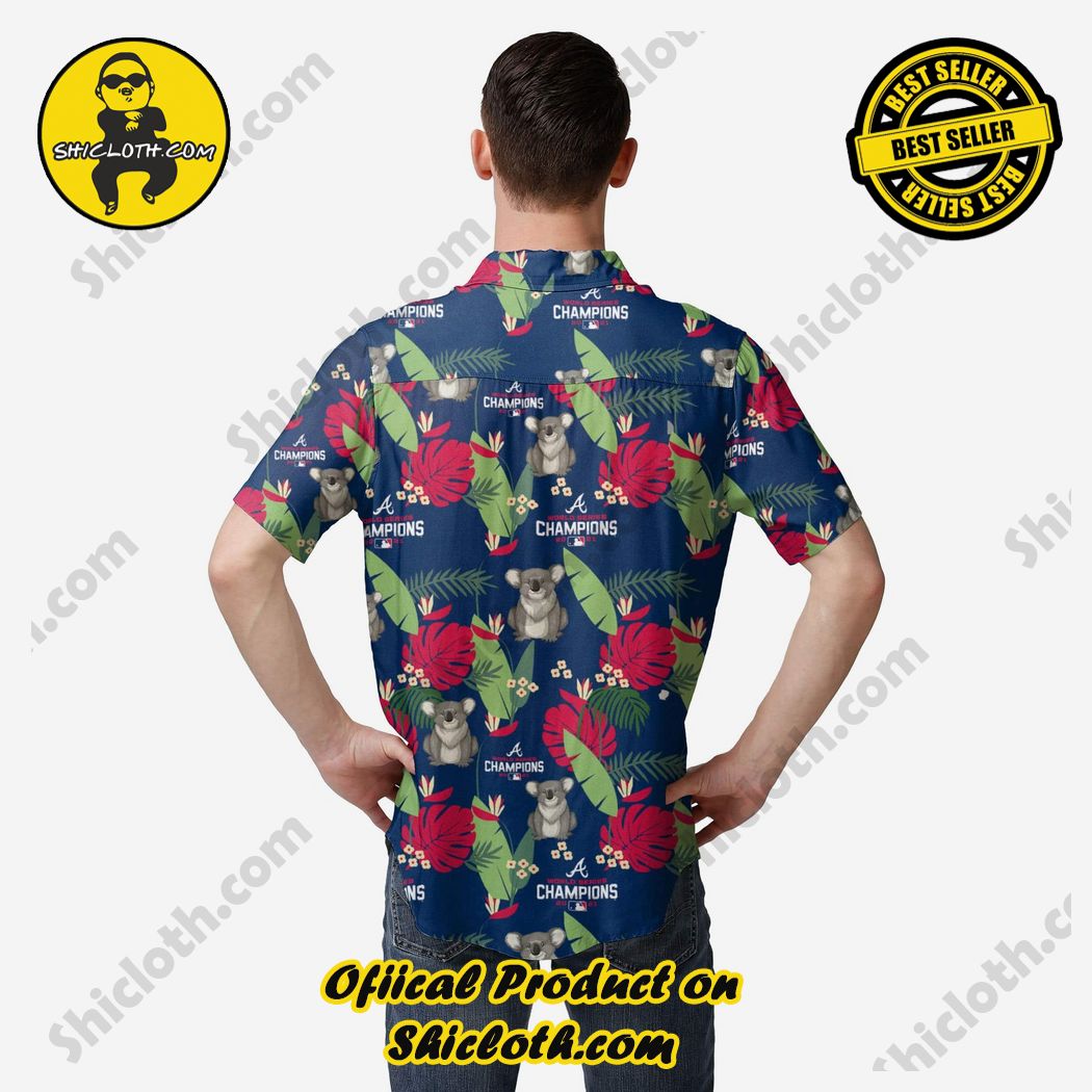 Atlanta Braves 2021 World Series Champions Floral Button Up Hawaiian Shirt 3 Atlanta Braves 2021 World Series Champions Floral Button Up Hawaiian Shirt - Image 3
