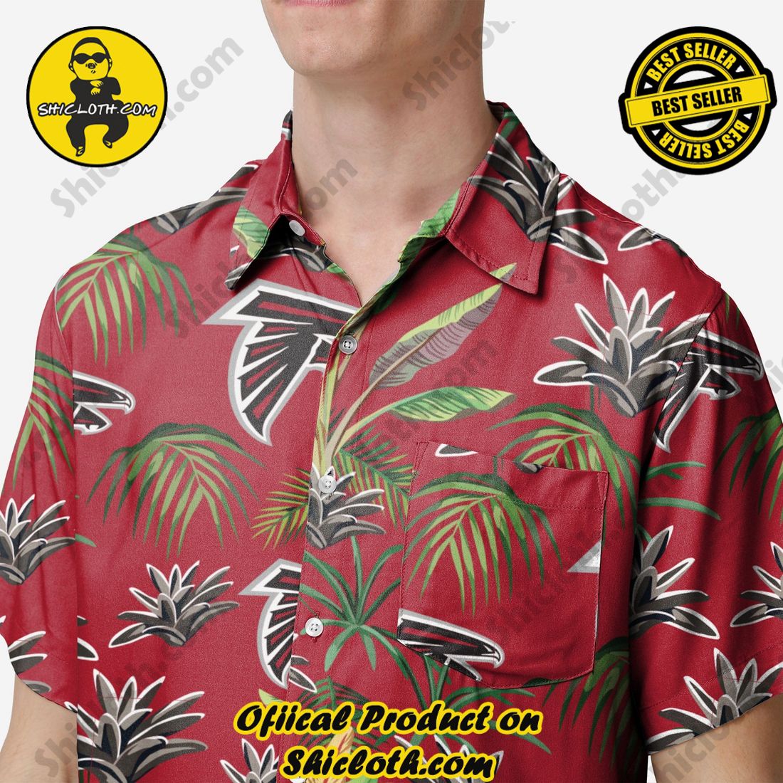 Atlanta Falcons Victory Vacay Button Up Shirt 3 Atlanta Falcons Victory Vacay Button Up Shirt - Image 3