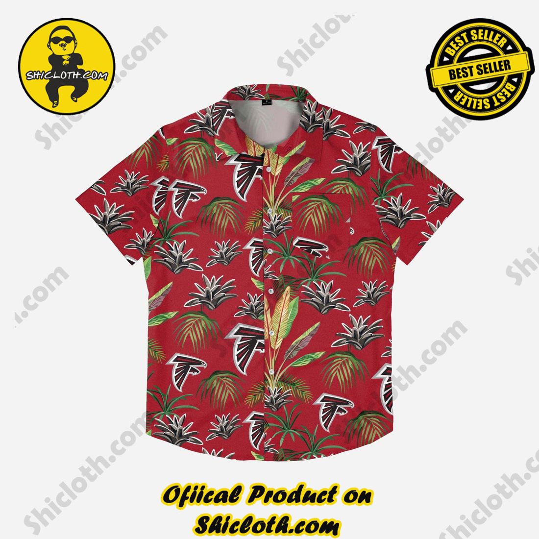 Atlanta Falcons Victory Vacay Button Up Shirt 4 Atlanta Falcons Victory Vacay Button Up Shirt - Image 4