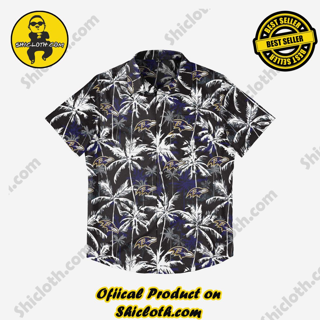 Baltimore Ravens Black Floral Button Up Shirt 3 Baltimore Ravens Black Floral Button Up Shirt - Image 3