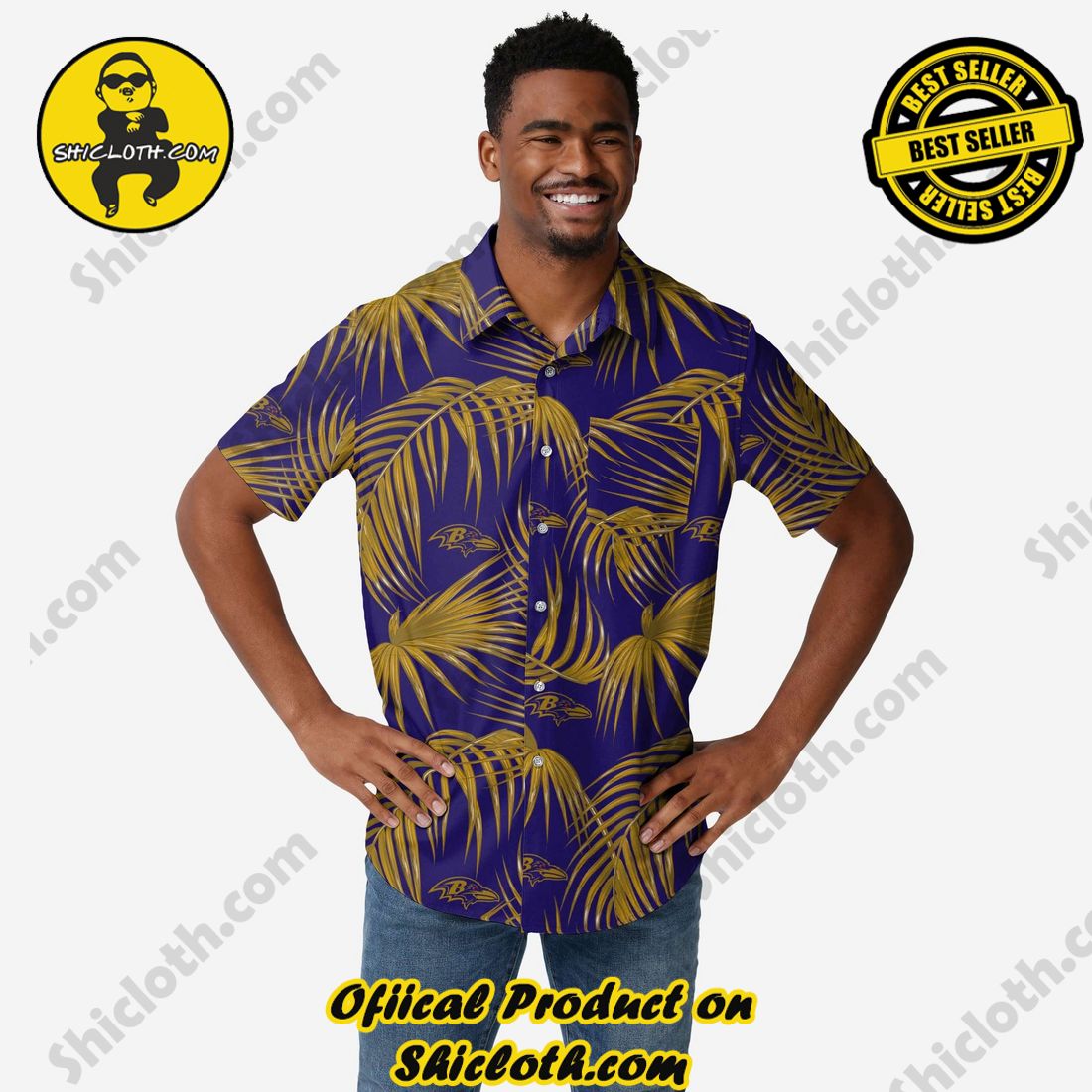Baltimore Ravens Hawaiian Button Up Shirt