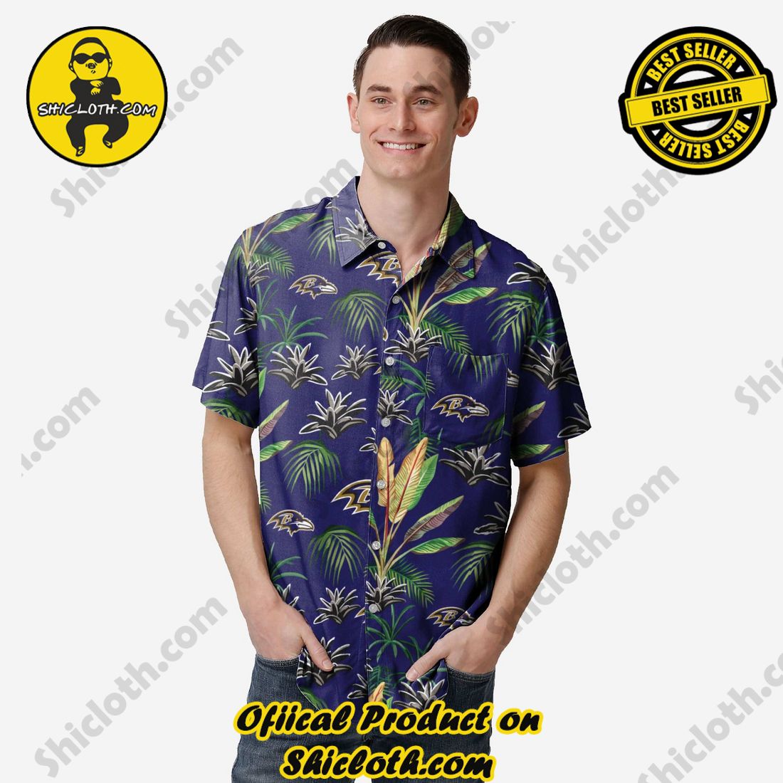 Baltimore Ravens Victory Vacay Button Up Shirt