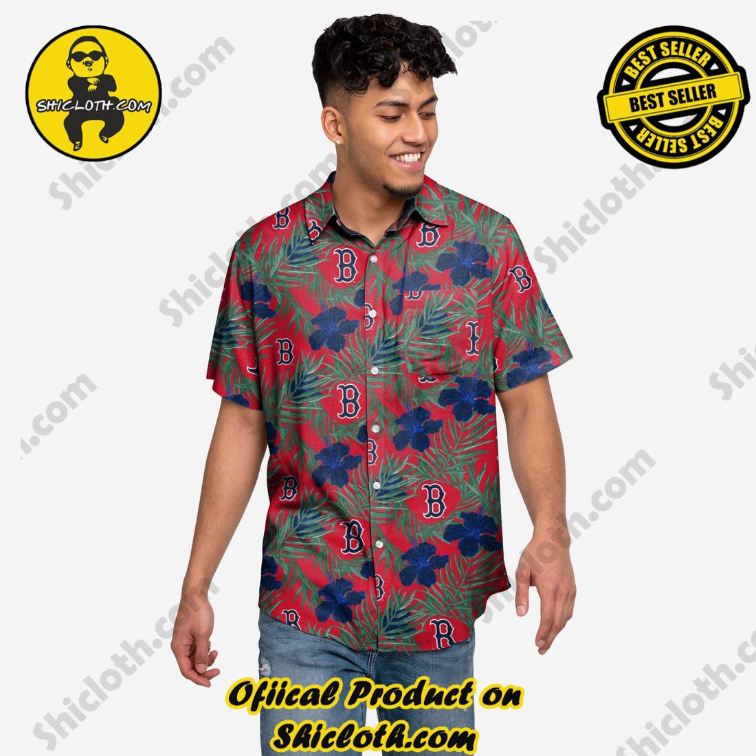 The Best Collection Hawaiian Shirt And Short in Shicloth !!! Buy it now 12 Boston Red Sox Hibiscus Button Up Shirt