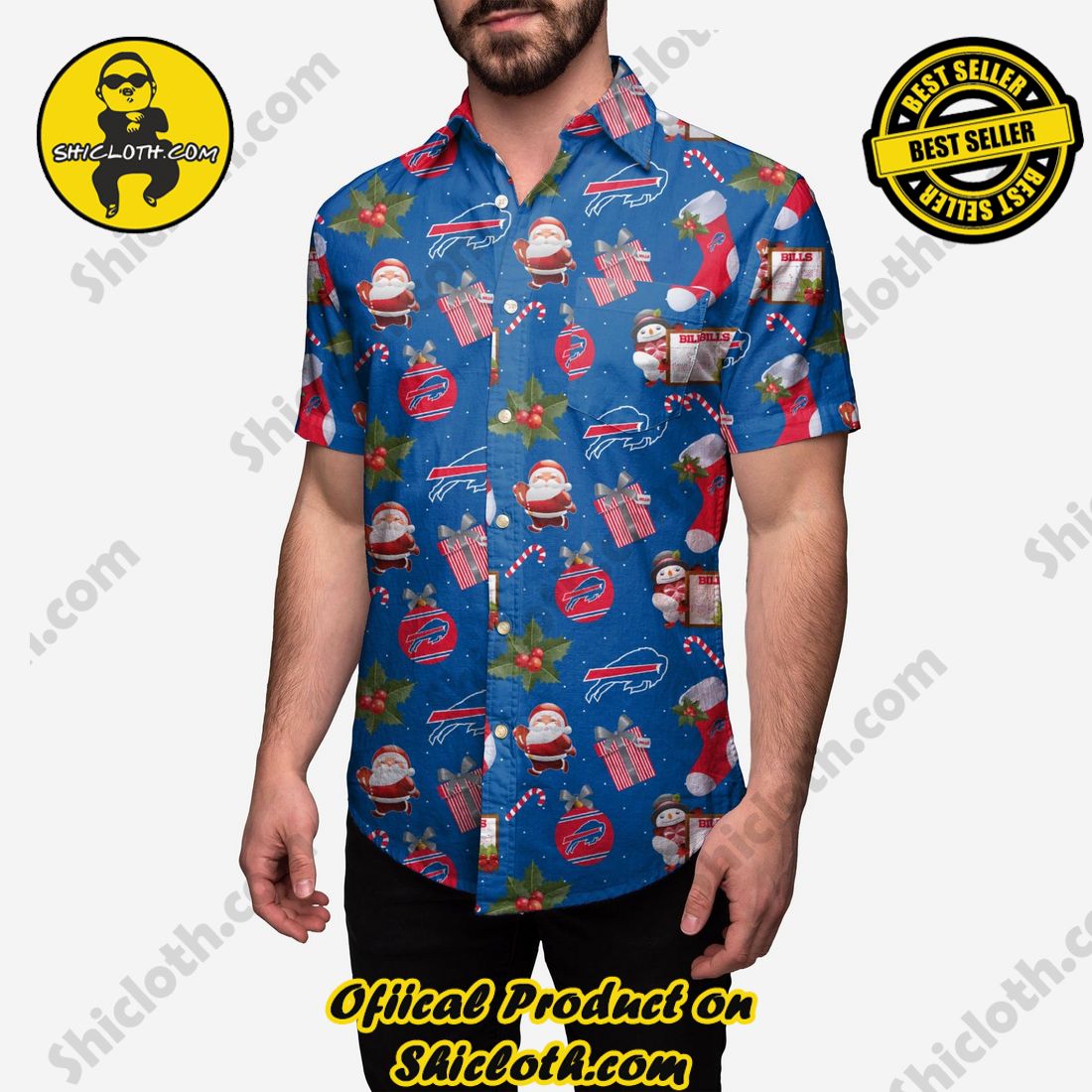 Buffalo Bills Christmas Explosion Button Up Shirt