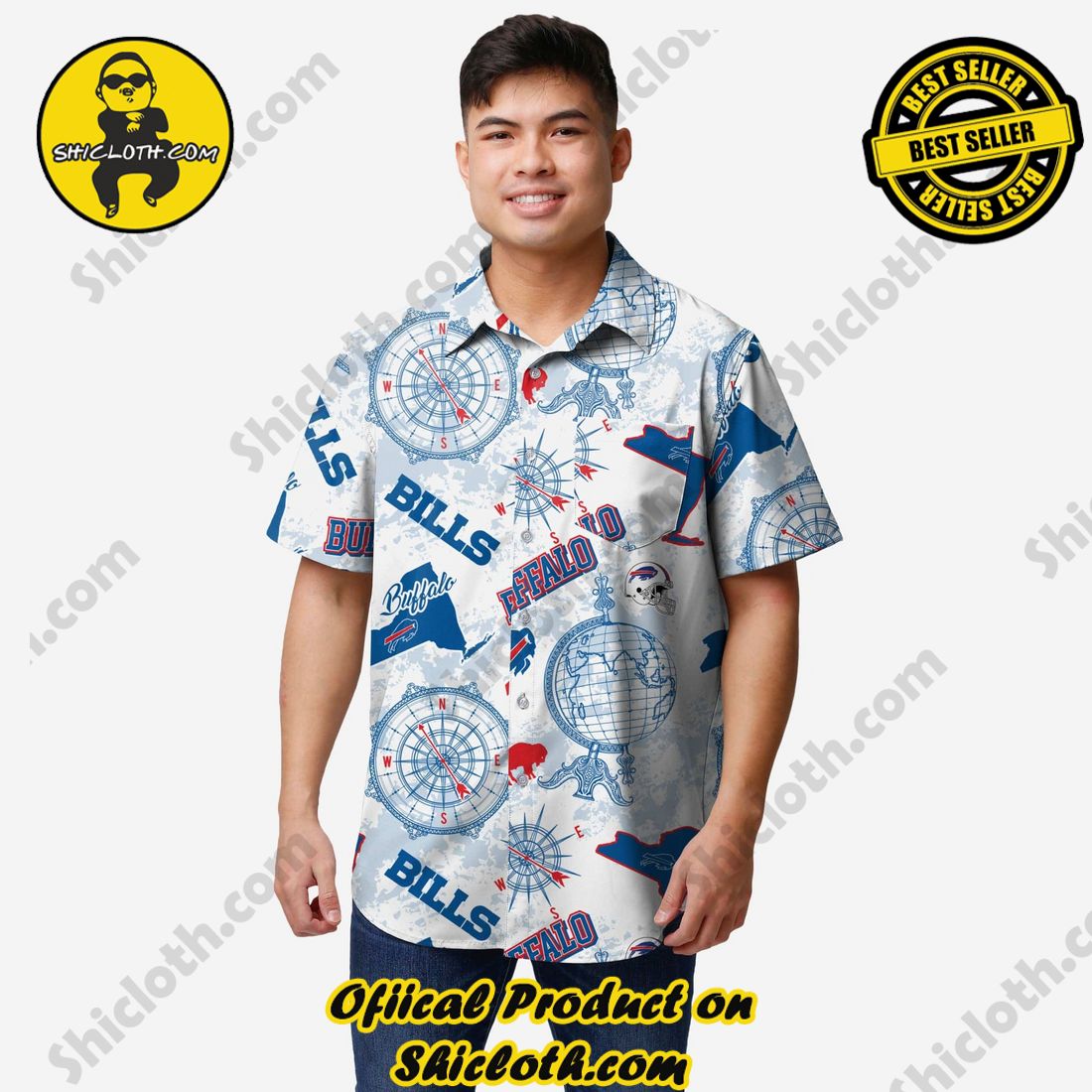 Buffalo Bills Mercader Button Up Shirt