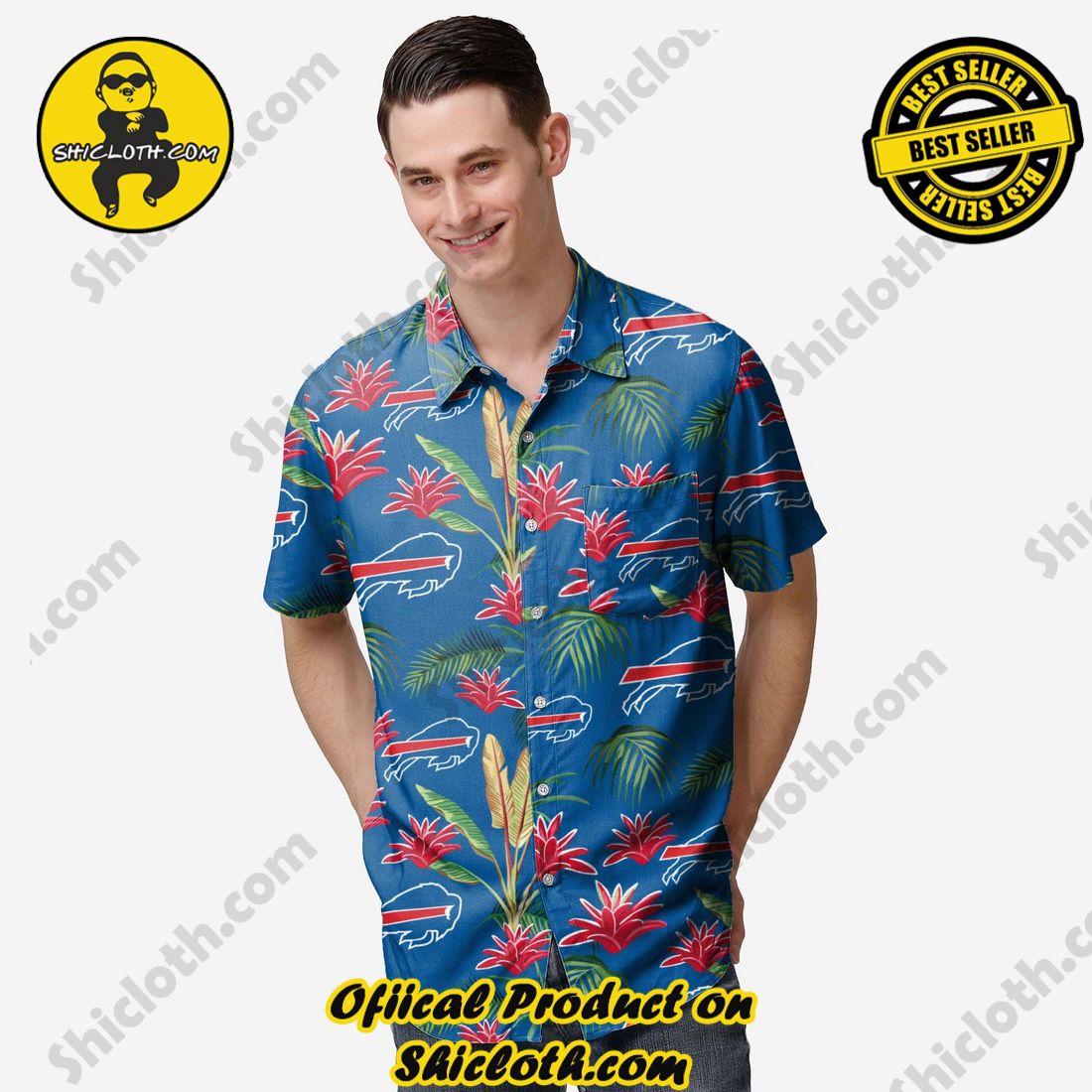 Buffalo Bills Victory Vacay Button Up Shirt