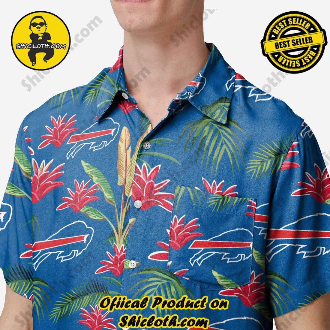 Buffalo Bills Victory Vacay Button Up Shirt 3 Buffalo Bills Victory Vacay Button Up Shirt - Image 3