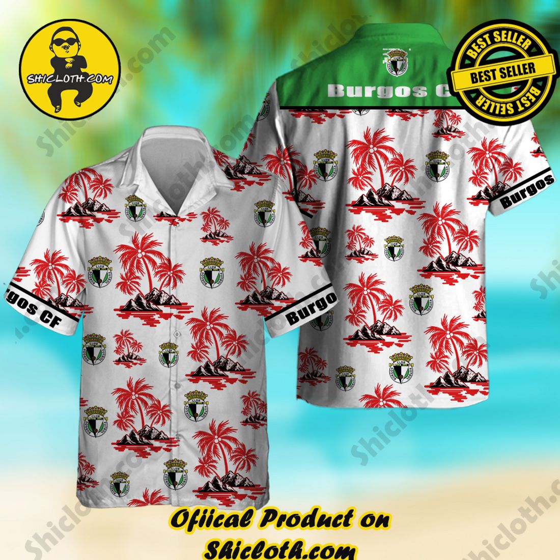 Burgos CF Laliga Palm Tree Hawaiian Shirt And Short