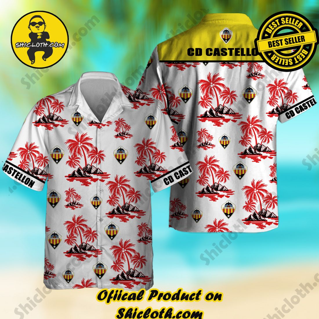 CD Castellon Laliga Palm Tree Hawaiian Shirt And Short