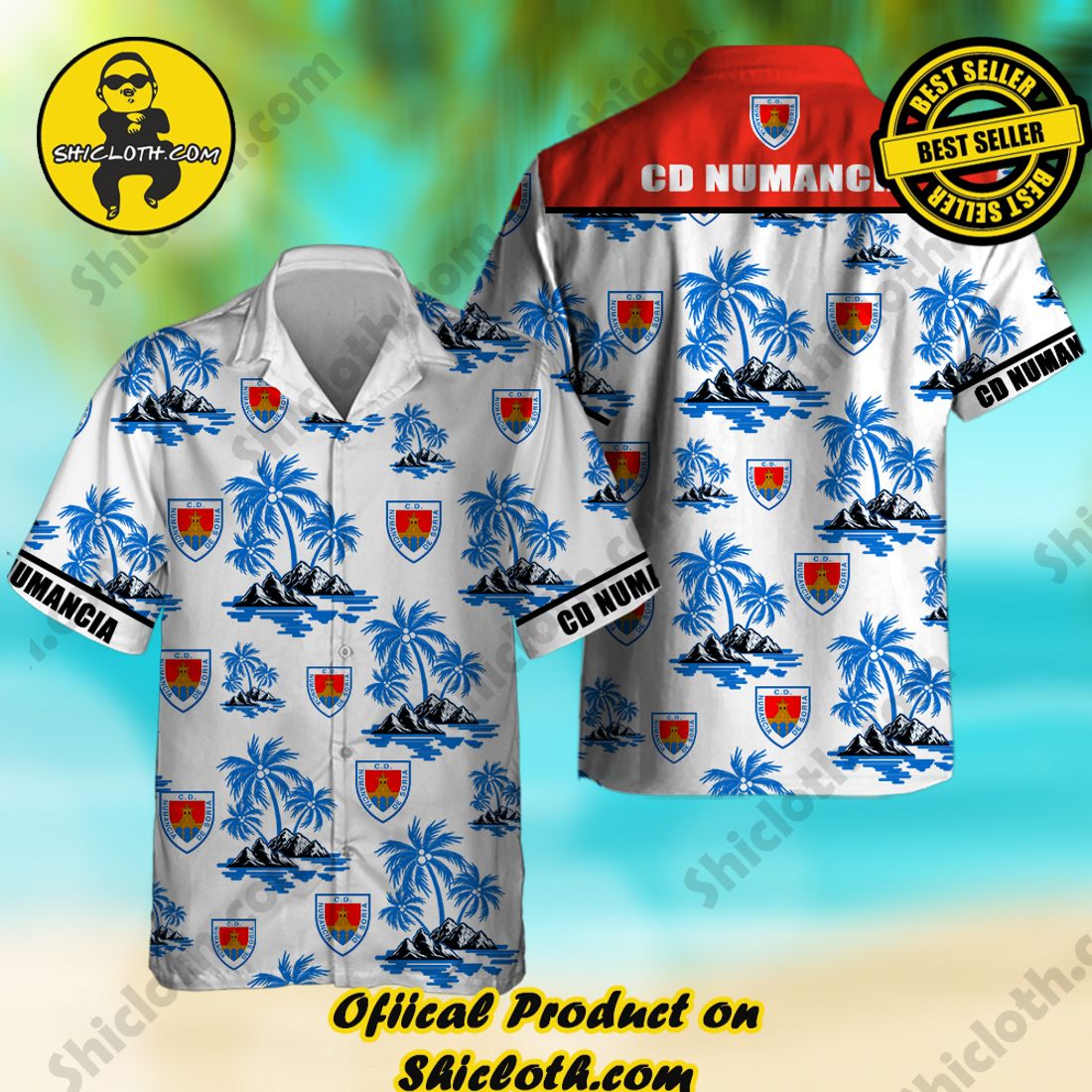 CD Numancia Laliga Palm Tree Hawaiian Shirt And Short