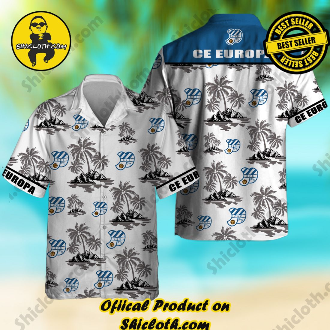CE Europa Laliga Palm Tree Hawaiian Shirt And Short