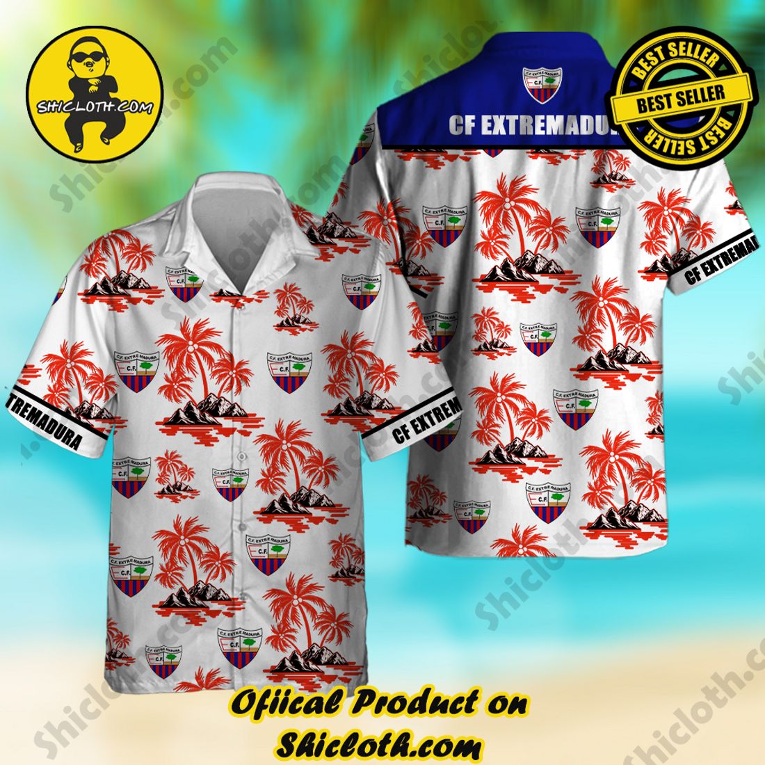 CF Extremadura Laliga Palm Tree Hawaiian Shirt And Short