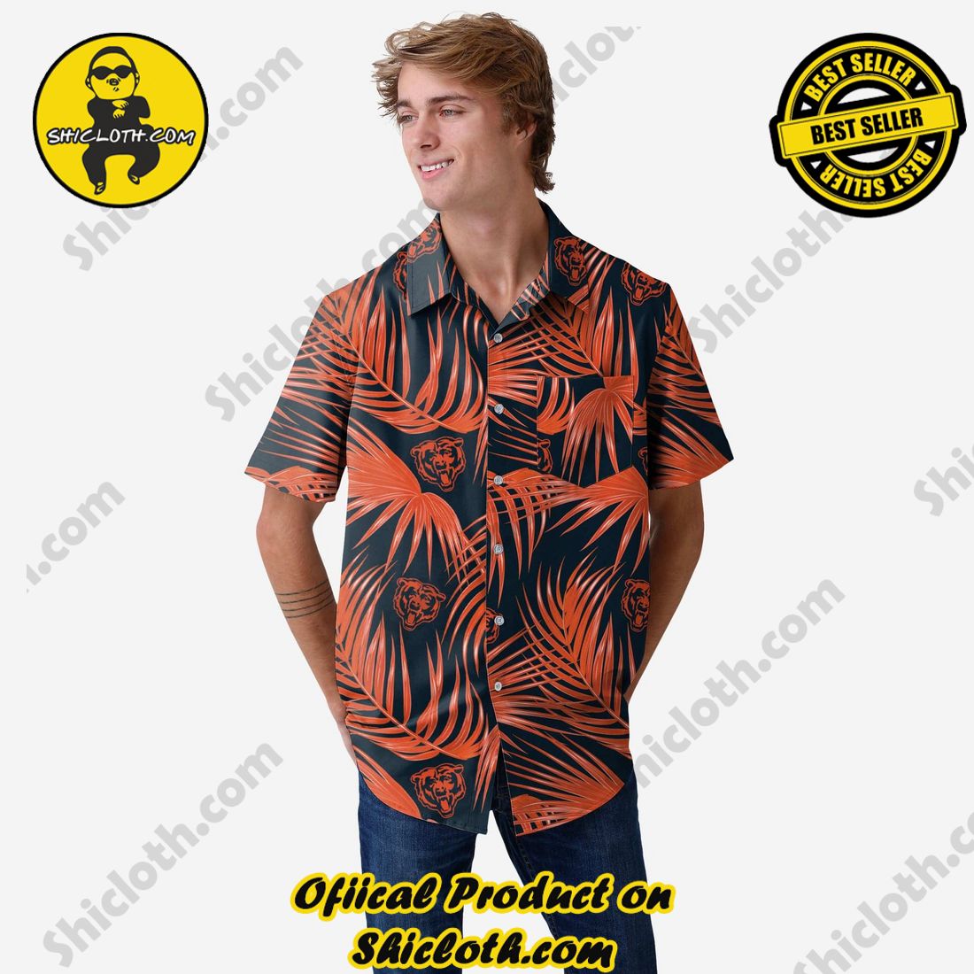Chicago Bears Hawaiian Button Up Shirt