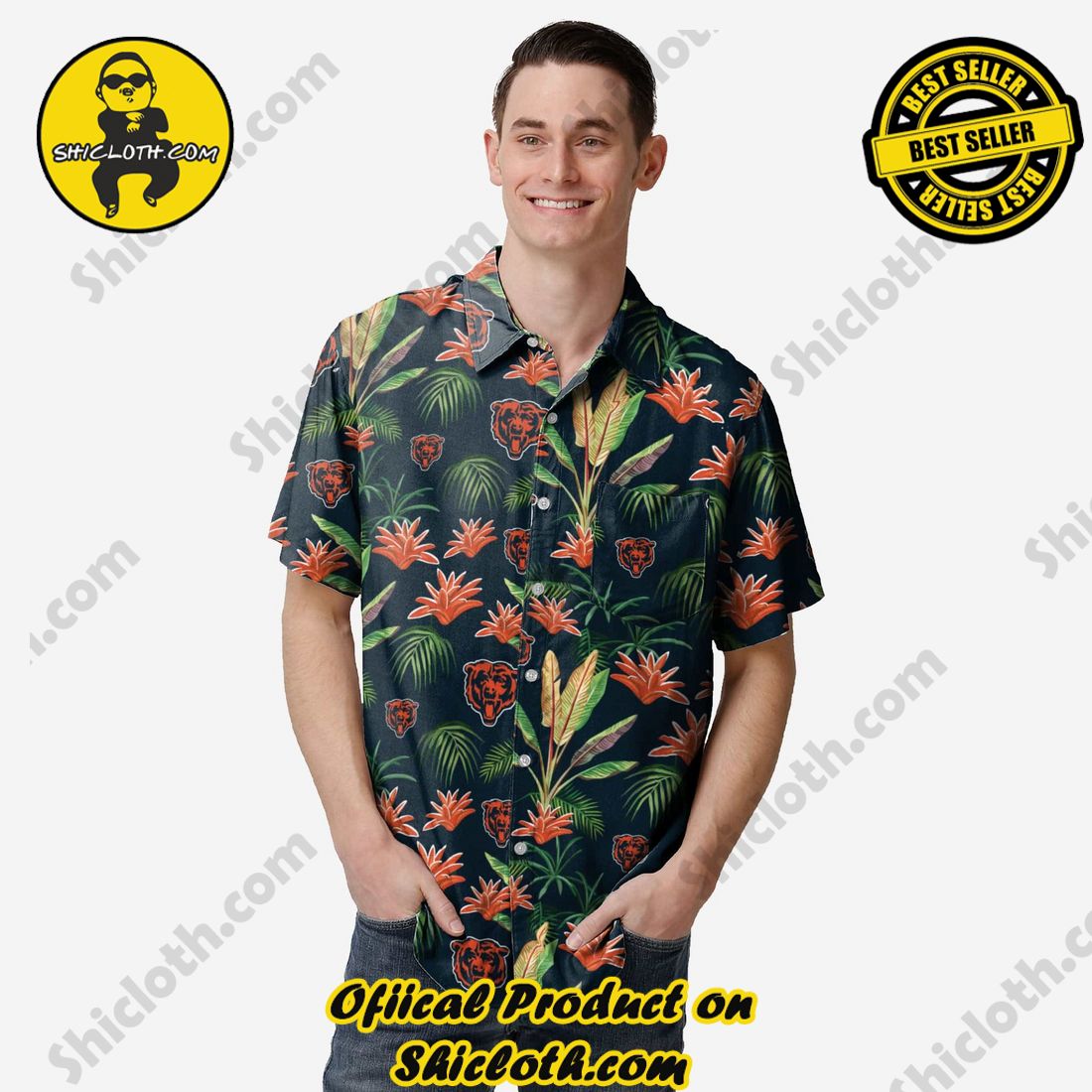 Chicago Bears Victory Vacay Button Up Shirt