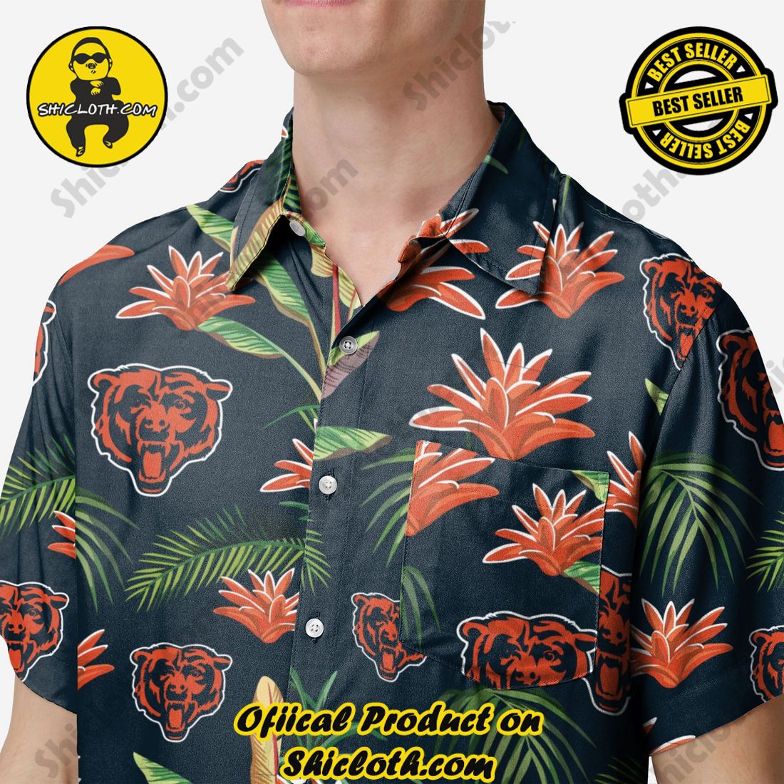 Chicago Bears Victory Vacay Button Up Shirt 3 Chicago Bears Victory Vacay Button Up Shirt - Image 3