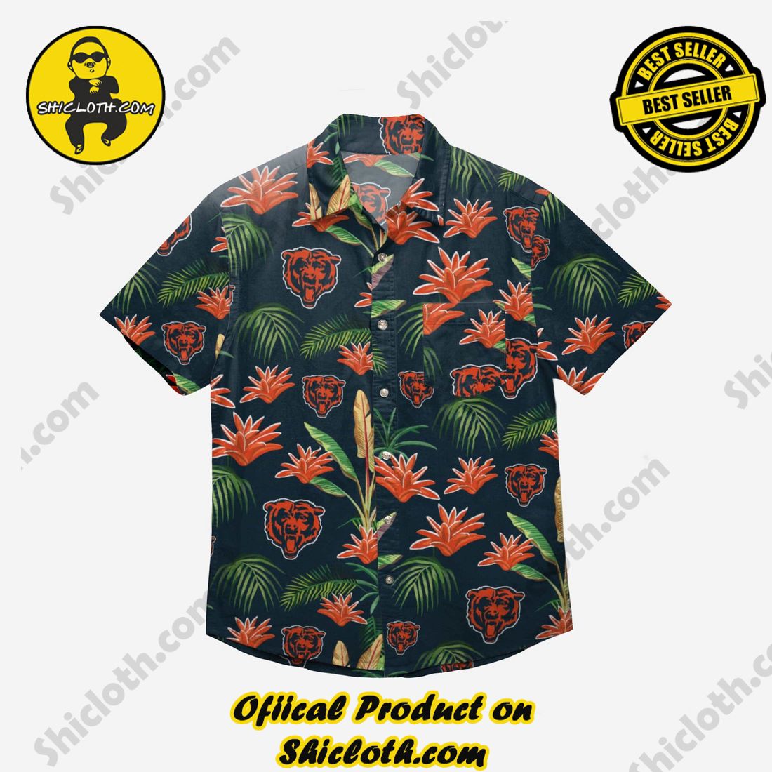 Chicago Bears Victory Vacay Button Up Shirt 4 Chicago Bears Victory Vacay Button Up Shirt - Image 4