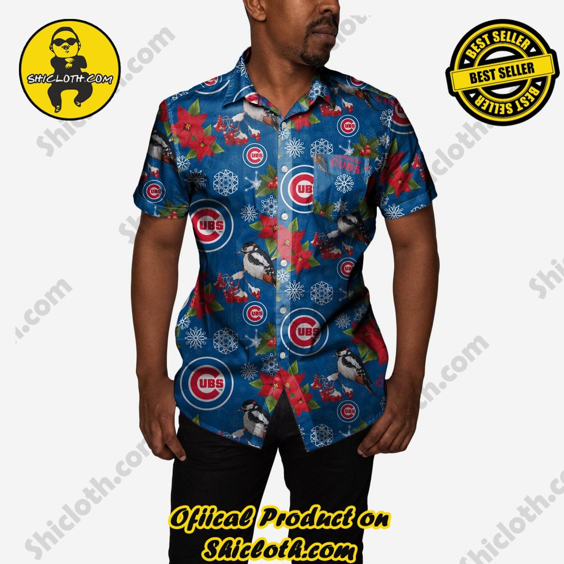 The Best Collection Hawaiian Shirt And Short in Shicloth !!! Buy it now 26 Chicago Cubs Mistletoe Button Up Shirt