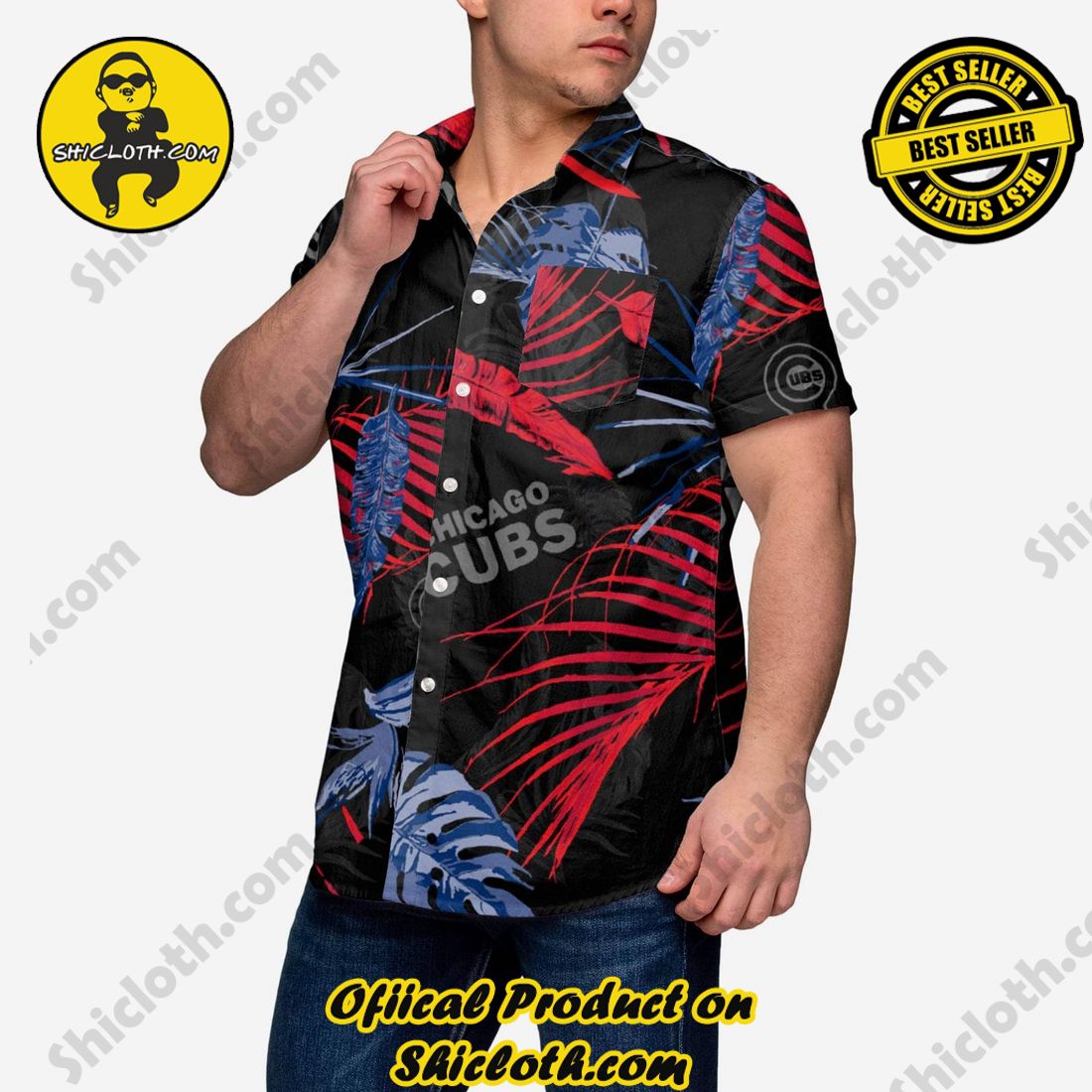 The Best Collection Hawaiian Shirt And Short in Shicloth !!! Buy it now 27 Chicago Cubs Neon Palm Button Up Shirt