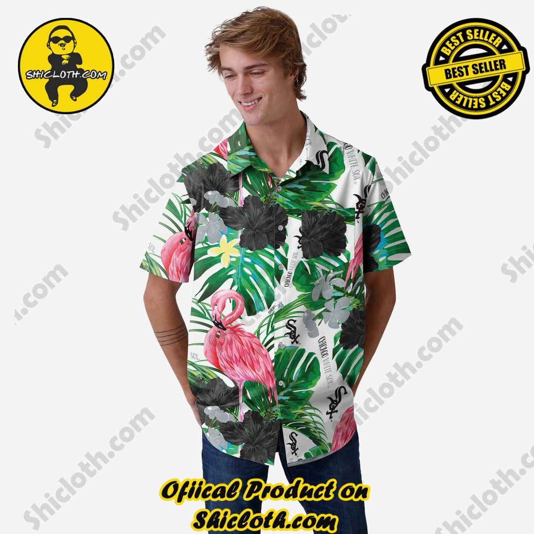 The Best Collection Hawaiian Shirt And Short in Shicloth !!! Buy it now 32 Chicago White Sox Flamingo Button Up Shirt