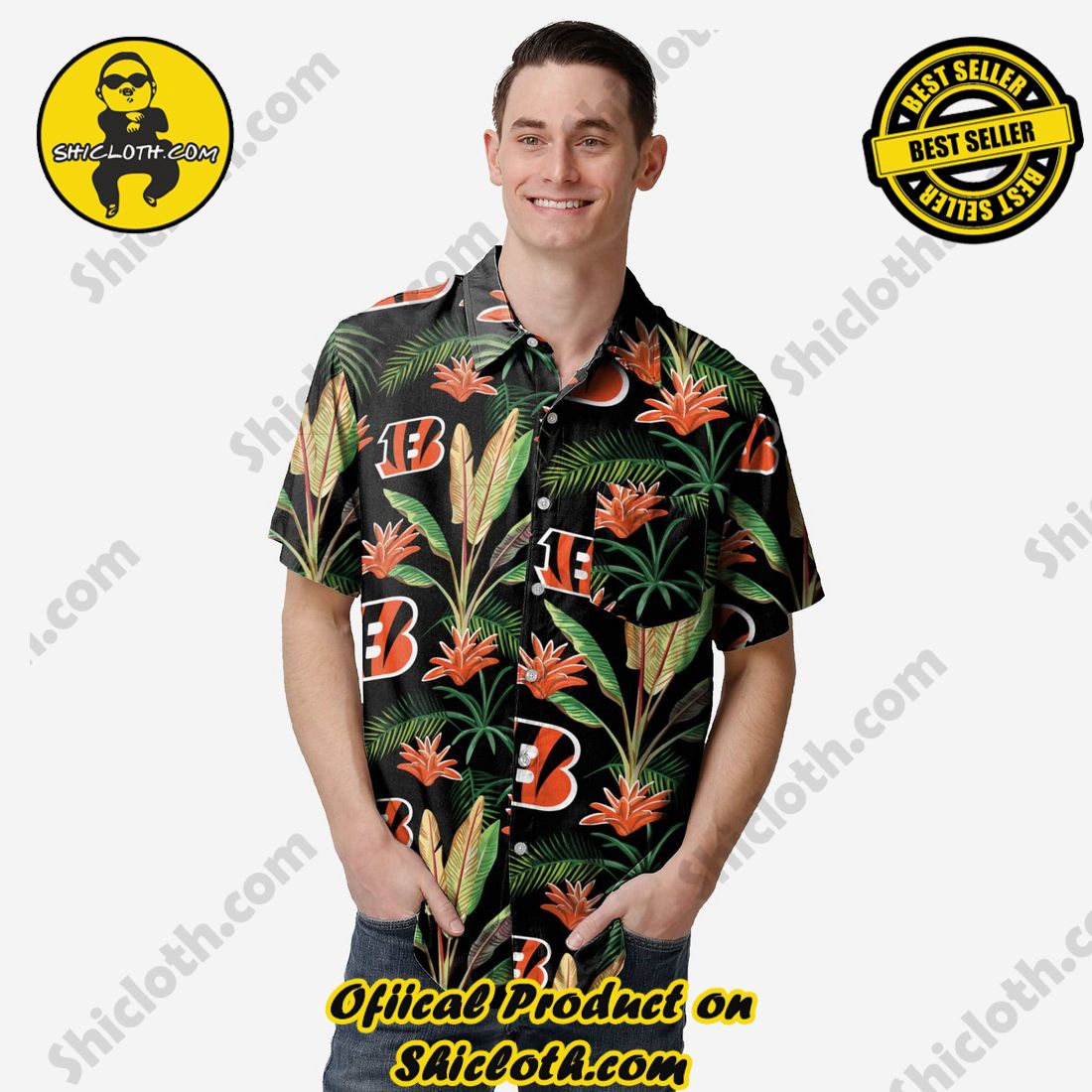 Cincinnati Bengals Victory Vacay Button Up Shirt
