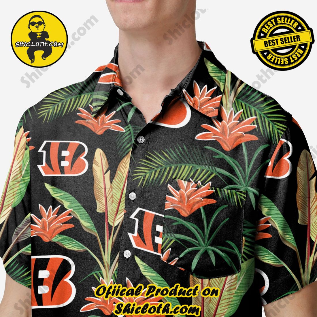 Cincinnati Bengals Victory Vacay Button Up Shirt 3 Cincinnati Bengals Victory Vacay Button Up Shirt - Image 3