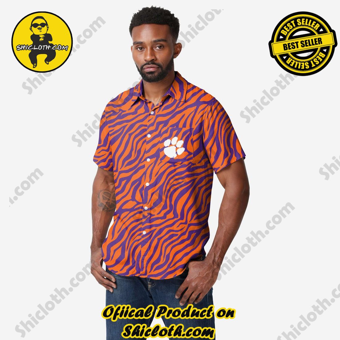HOT HIT Hawaiian Shirt And Short in Shicloth !!! 15 Clemson Tigers Thematic Button Up Shirt