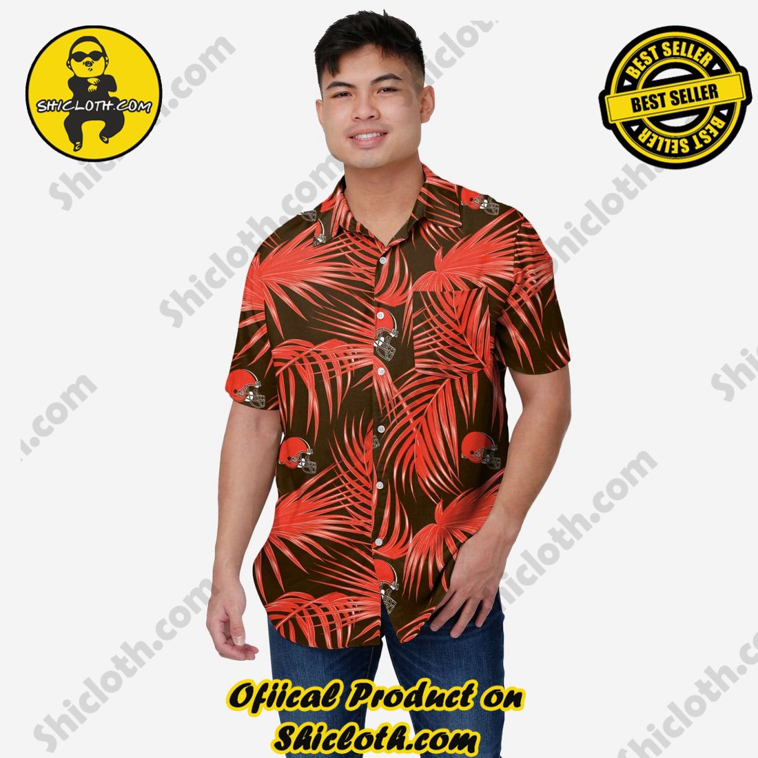 Cleveland Browns Hawaiian Button Up Shirt