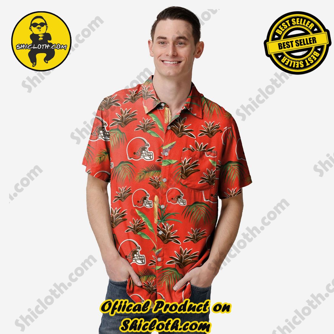 Cleveland Browns Victory Vacay Button Up Shirt