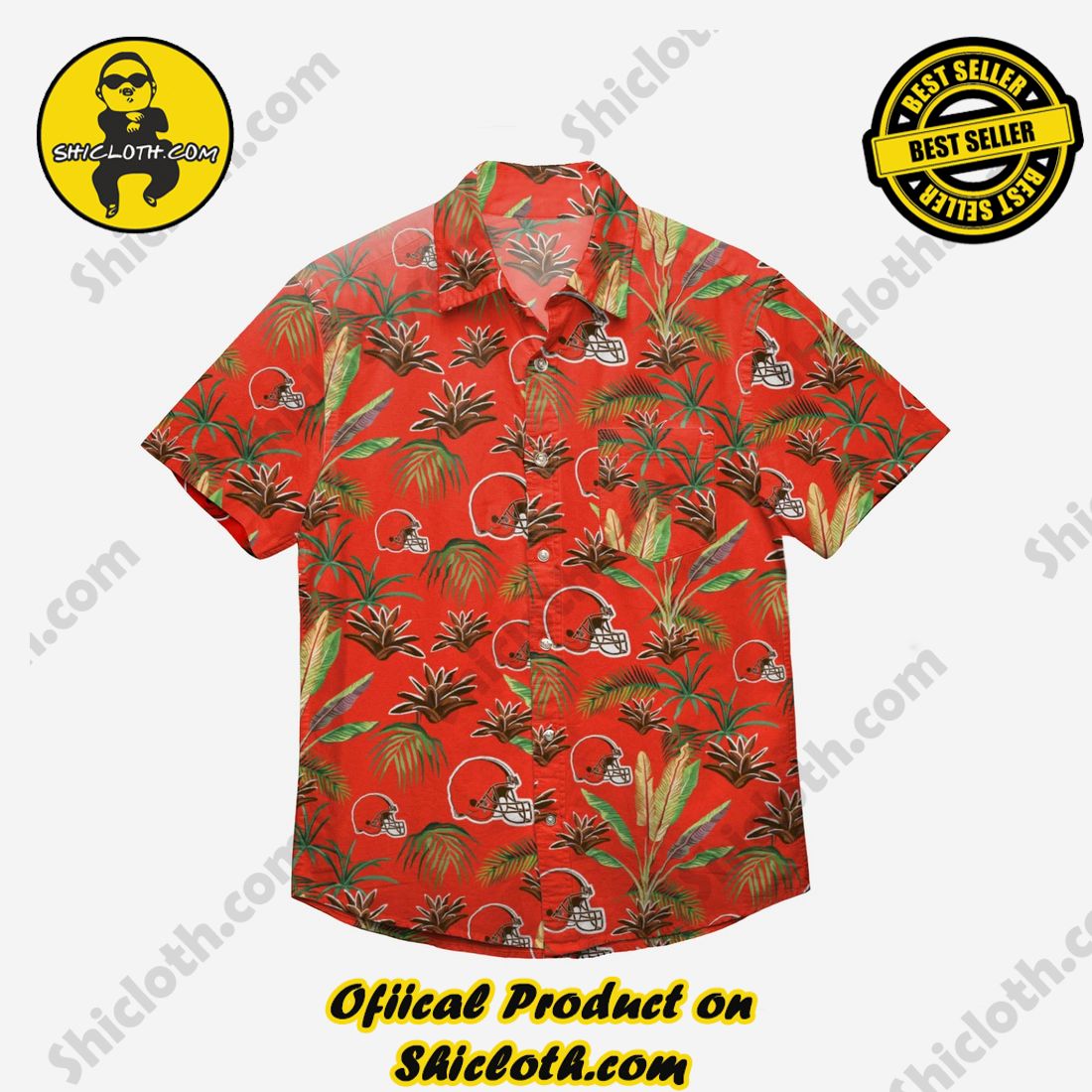Cleveland Browns Victory Vacay Button Up Shirt 4 Cleveland Browns Victory Vacay Button Up Shirt - Image 4