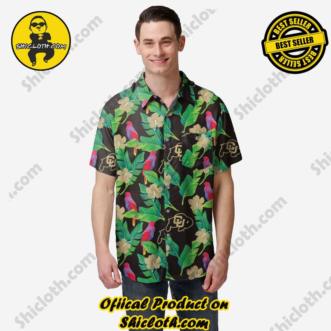 HOT HIT Hawaiian Shirt And Short in Shicloth !!! 19 Colorado Buffaloes Floral Button Up Shirt