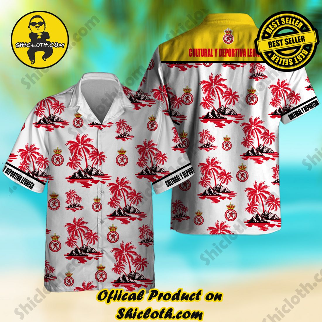 Cultural y Deportiva Leonesa Laliga Palm Tree Hawaiian Shirt And Short