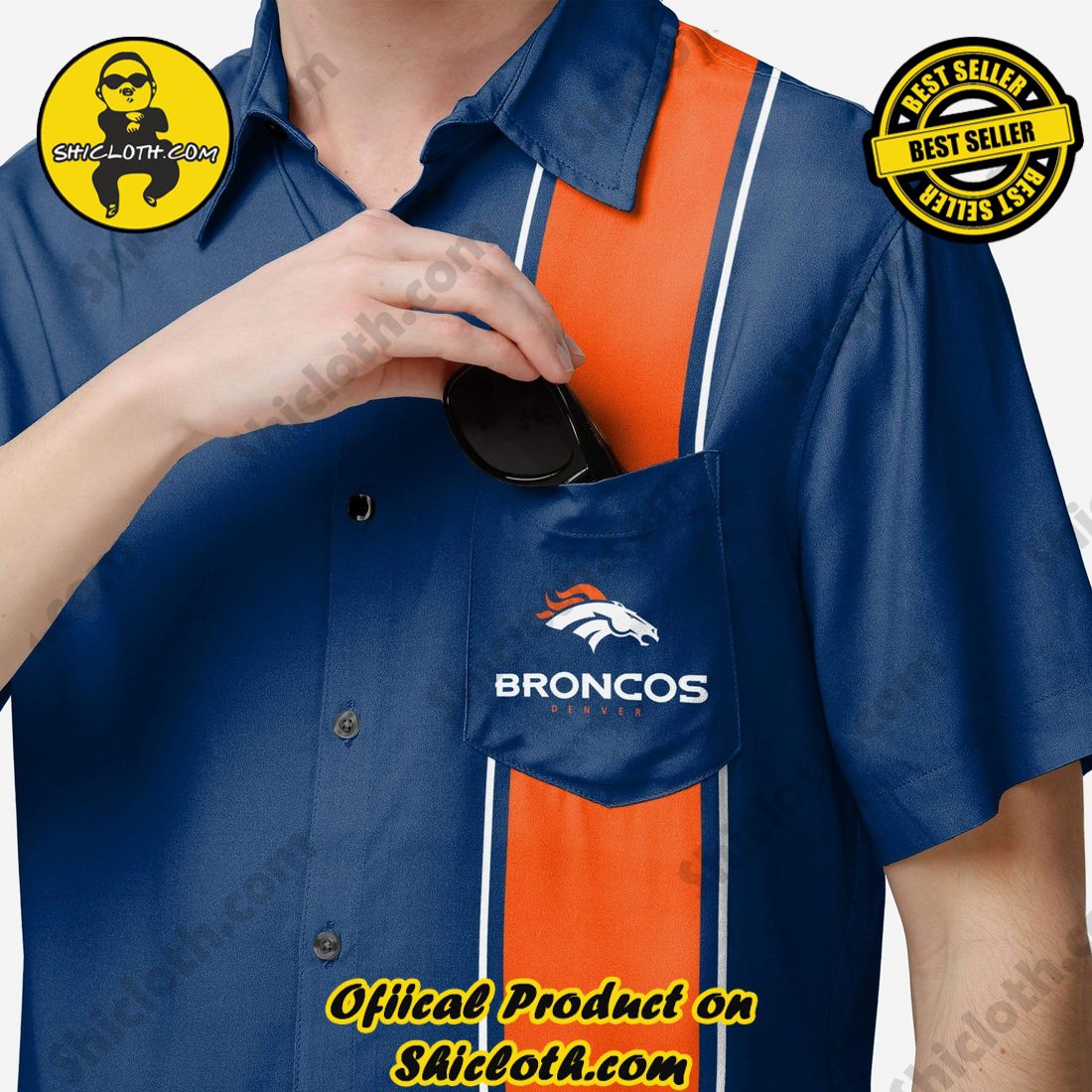 Denver Broncos Bowling Stripe Button Up Shirt 3 Denver Broncos Bowling Stripe Button Up Shirt - Image 3