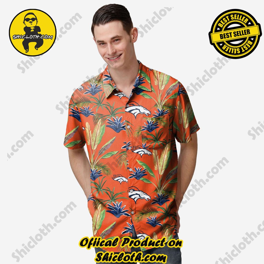 Denver Broncos Victory Vacay Button Up Shirt
