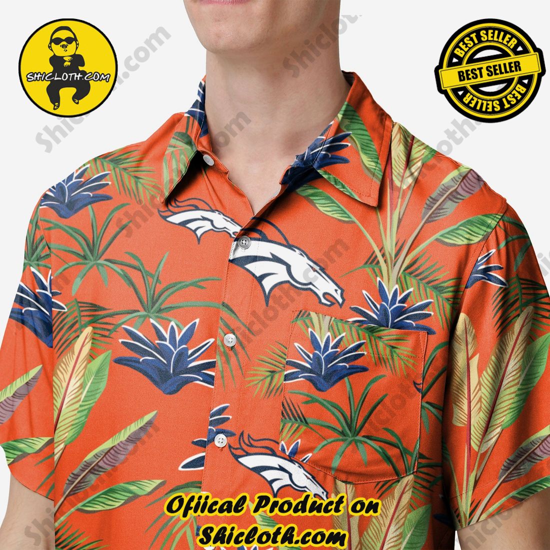 Denver Broncos Victory Vacay Button Up Shirt 3 Denver Broncos Victory Vacay Button Up Shirt - Image 3